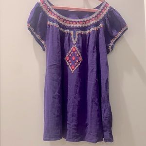 Girls purple embroidered top